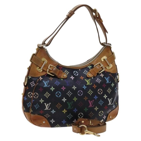 LOUIS VUITTON Monogram Multicolor Greta Shoulder Bag Black M40196 Auth EC557 - Picture 1 of 16
